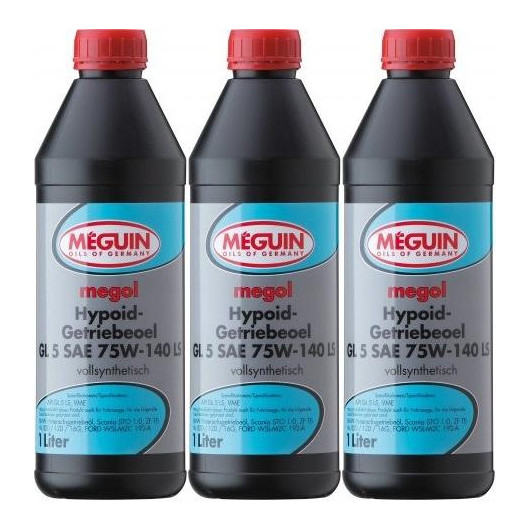 Meguin megol 3536 Hypoid-Getriebeoel GL5 SAE 75W-140 LS 3x 1l = 3 Liter