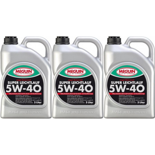 Meguin megol 4809 Super Leichtlauf 5W-40 Motoröl 3x 5 = 15 Liter