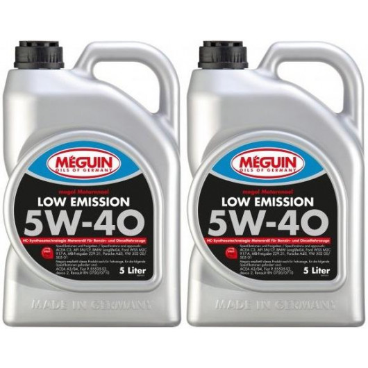 Meguin megol 6574 Motoröl Low Emission SAE 5W-40 2x 5 = 10 Liter