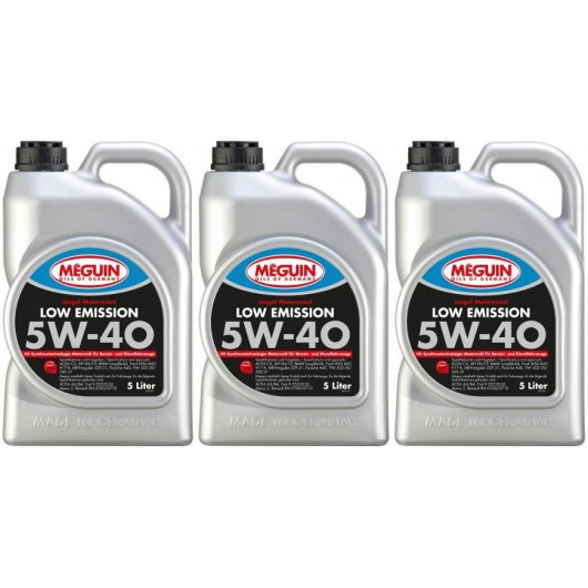 Meguin megol 6574 Motoröl Low Emission SAE 5W-40 3x 5 = 15 Liter