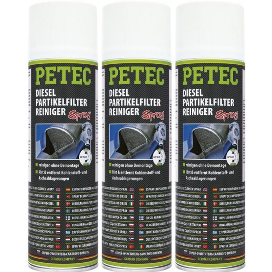 Petec Dieselpartikelfilterreiniger Spray 3x 400 Milliliter