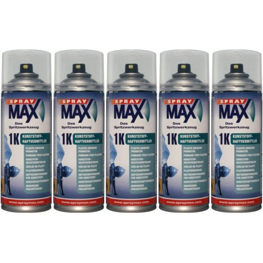 SprayMax 1K Kunststoff-Haftvermittler, 5x 400 Milliliter
