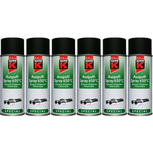 Auto-K Special Auspuffspray 650°C schwarz, 6x 400 Milliliter