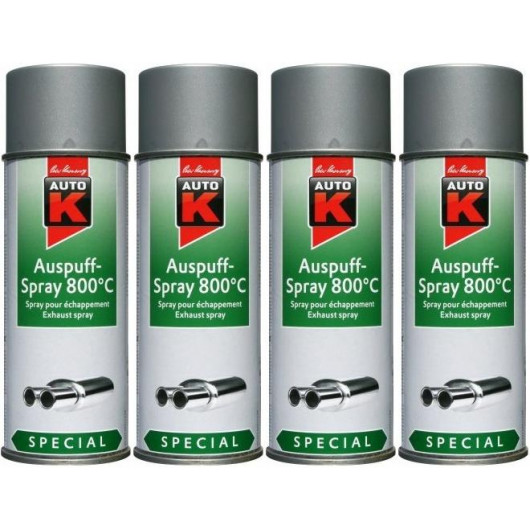 Auto-K Special Auspuffspray 800°C silber, 4x 400 Milliliter