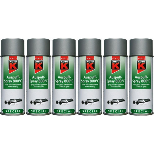 Auto-K Special Auspuffspray 800°C silber, 6x 400 Milliliter