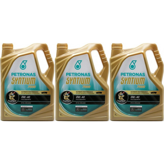 Petronas Syntium 7000 0W-40 Motoröl 3x 5 = 15 Liter