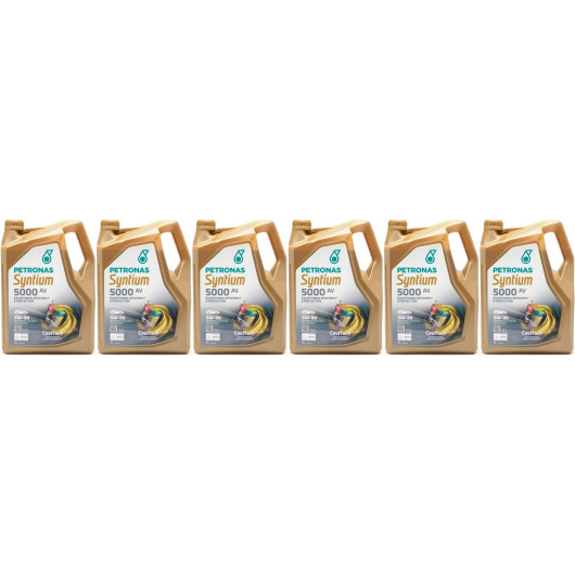 Petronas Syntium 5000 AV 5W-30 Motoröl 6x 5 = 30 Liter
