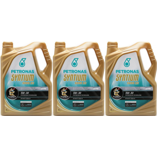 Petronas Syntium 5000 XS 5W-30 Motoröl 3x 5 = 15 Liter