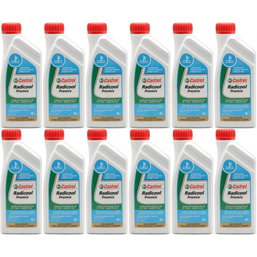 Castrol Radicool Premix Kühlerfrostschutz Fertigmischung 12x 1l = 12 Liter