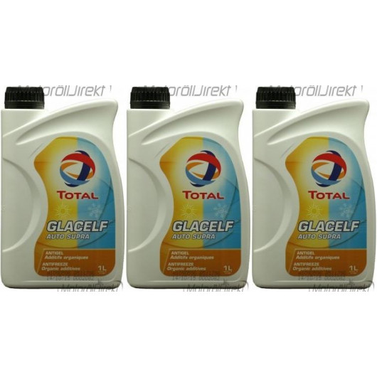 Total Glacelf Auto Supra Kühlerfrostschutz Konzentrat 3x 1l = 3 Liter