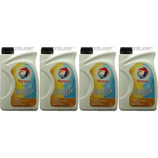 Total Glacelf Auto Supra Kühlerfrostschutz Konzentrat 4x 1l = 4 Liter