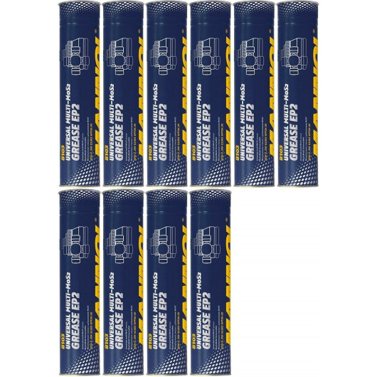 Mannol EP-2 Multi-MoS2 Grease Universalfett Fett Kartusche 10x 400 Gramm