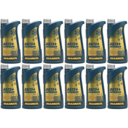 Mannol Kühlerfrostschutz Antifreeze AG13+ -40 Fertigmischung 12x 1l = 12 Liter