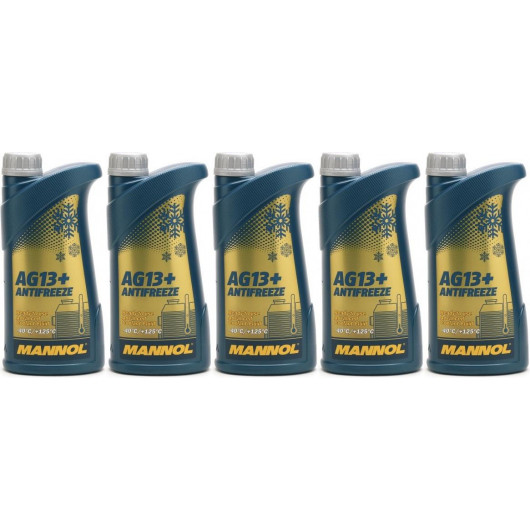 Mannol Kühlerfrostschutz Antifreeze AG13+ -40 Fertigmischung 5x 1l = 5 Liter