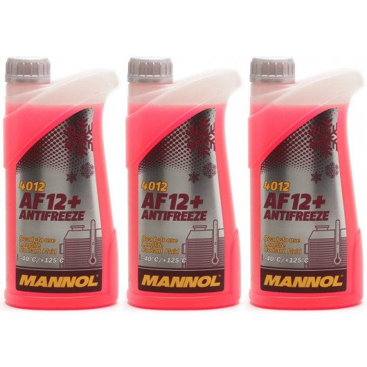 Mannol Kühlerfrostschutz Antifreeze AF12+ -40 Fertigmischung 3x 1l = 3 Liter