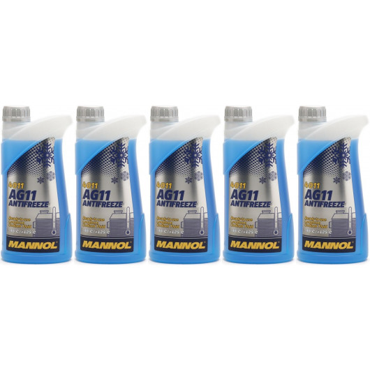 Mannol Kühlerfrostschutz Antifreeze AG11 -40 Fertigmischung 5x 1l = 5 Liter