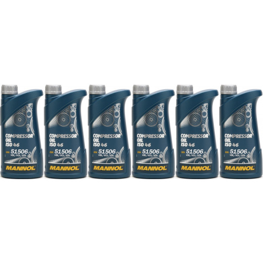 MANNOL Compressor Oil ISO 46 6x 1l = 6 Liter