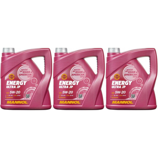 MANNOL Energy Ultra JP 5W-20 Motoröl 3x 4l = 12 Liter