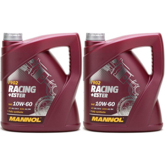 MANNOL Racing+Ester 10W-60 Motoröl 2x 4l = 8 Liter