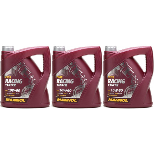 MANNOL Racing+Ester 10W-60 Motoröl 3x 4l = 12 Liter