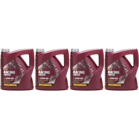 MANNOL Racing+Ester 10W-60 Motoröl 4x 4l = 16 Liter