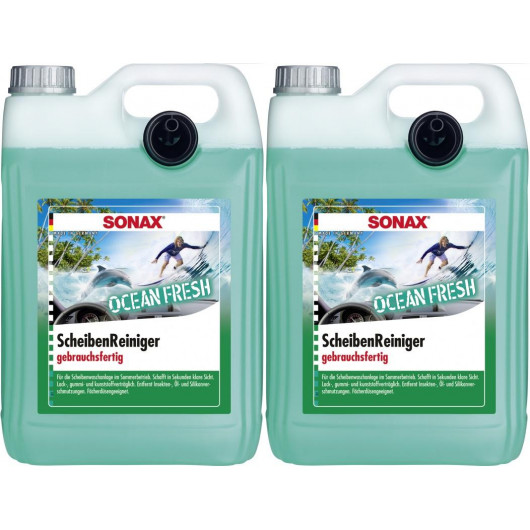 SONAX ScheibenReiniger gebrauchsfertig Ocean-fresh 2x 5 = 10 Liter - Sommer  Scheibereiniger - Scheibenreiniger - Pflege & Wartung 