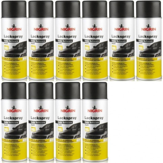 Nigrin Lackspray schwarz matt Spray 10x 400 Milliliter