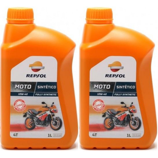 Repsol Motorrad Motoröl MOTO SINTETICO 4T 10W40 1 Liter 2x 1l = 2 Liter