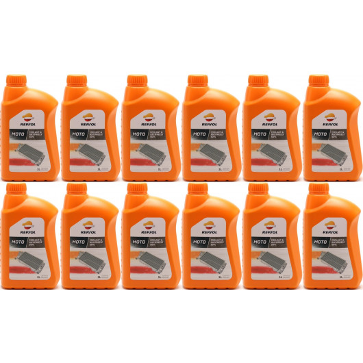 Repsol Kühlerschutz MOTO COOLANT & ANTIFREEZE 50% 1 Liter 12x 1l = 12 Liter