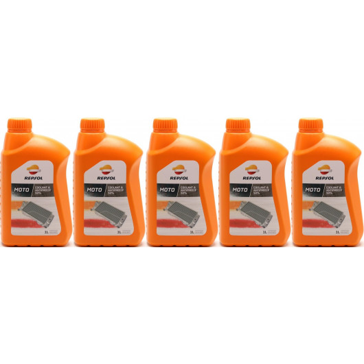 Repsol Kühlerschutz MOTO COOLANT & ANTIFREEZE 50% 1 Liter 5x 1l = 5 Liter