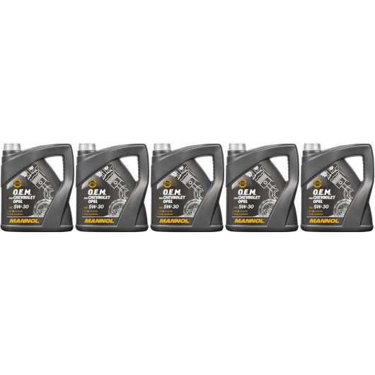MANNOL 7701 O.E.M. for Chevrolet Opel 5x 4l = 20 Liter