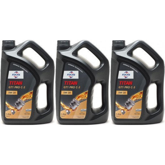 FUCHS TITAN GT1 Pro C-3 5W-30 Motoröl 3x 5 = 15 Liter