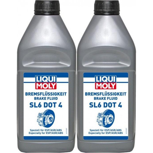 Liqui Moly 21168 Bremsflüssigkeit SL6 DOT 4 2x 1l = 2 Liter