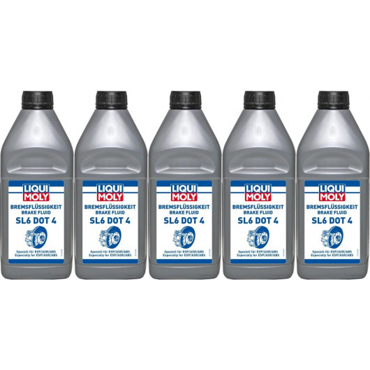 Liqui Moly 21168 Bremsflüssigkeit SL6 DOT 4 5x 1l = 5 Liter