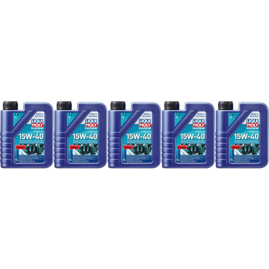Liqui Moly 25015 Marine 4T Motor Oil 15W-40 5x 1l = 5 Liter
