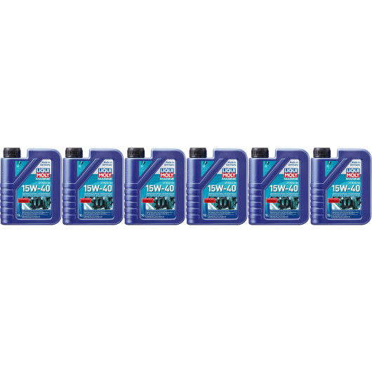 Liqui Moly 25015 Marine 4T Motor Oil 15W-40 6x 1l = 6 Liter