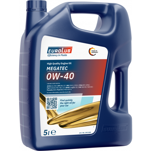 EUROLUB Motor 1 SAE 0W-40 API SN Motoröl 5l Kanister