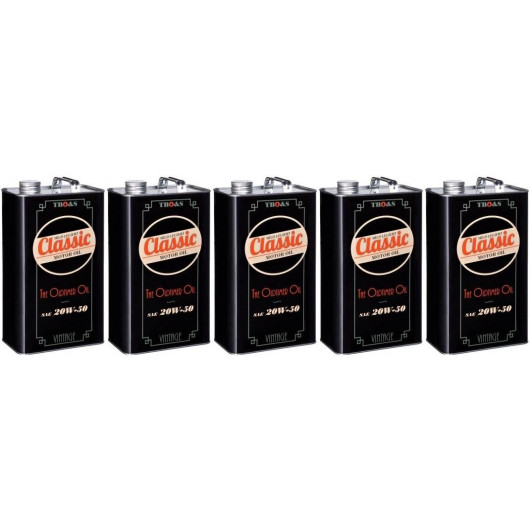 TBO&S Classic Motoröl SAE 20W50 - mild legiert für Oldtimer 5x 5 = 25 Liter