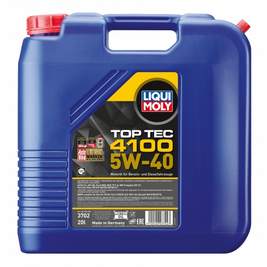 Liqui Moly 3702 Top Tec 4100 5W-40 Motoröl 20l Kanister AKTION