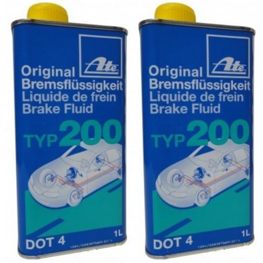 ATE Original Bremsflüssigkeit Typ 200 DOT 4 - 1 Liter 2x 1l = 2 Liter