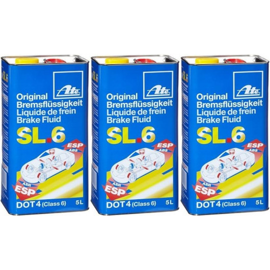 ATE Original Bremsflüssigkeit SL.6 DOT 4 - 3x 5 = 15 Liter