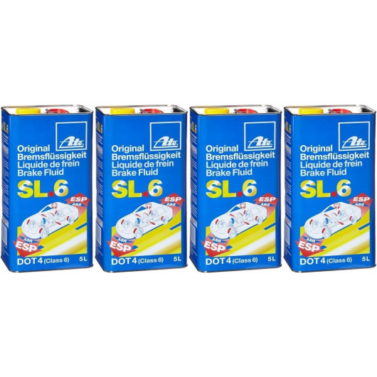 ATE Original Bremsflüssigkeit SL.6 DOT 4 - 4x 5 = 20 Liter