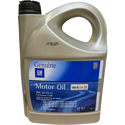 Original GM Opel 0W-20 Fuel Economy Longlife C5 Motoröl 5l