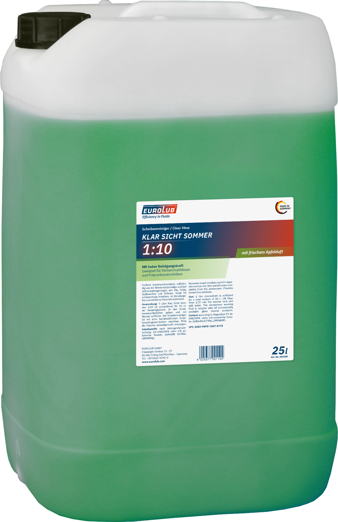 Eurolub Klar Sicht Sommer 1:10 Scheibenreiniger-Konzentrat 25l Kanister nur bei Abholung in der Filiale