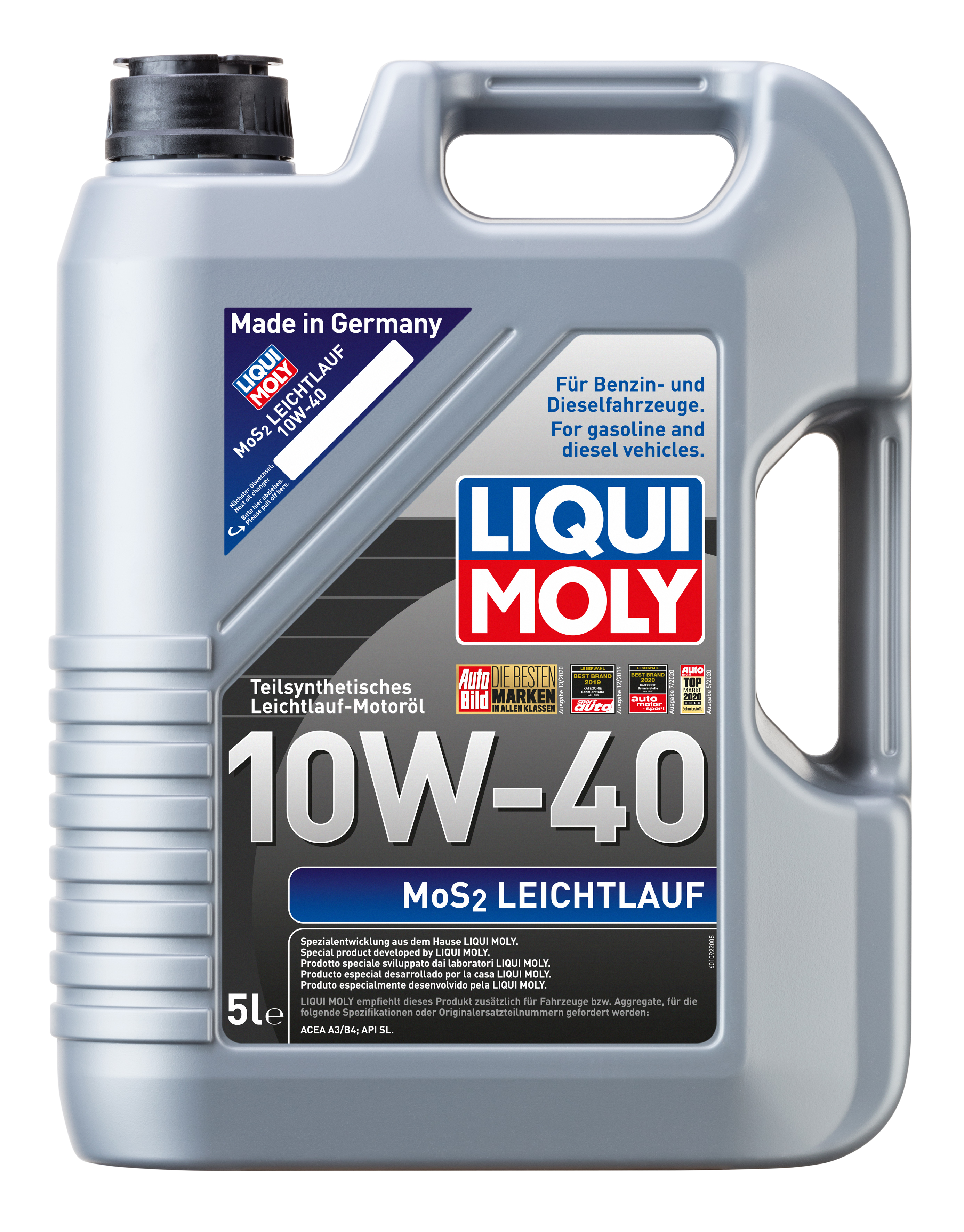 Liqui Moly MoS2 Leichtlauf 10W-40 Diesel & Benziner Motoröl 5Liter