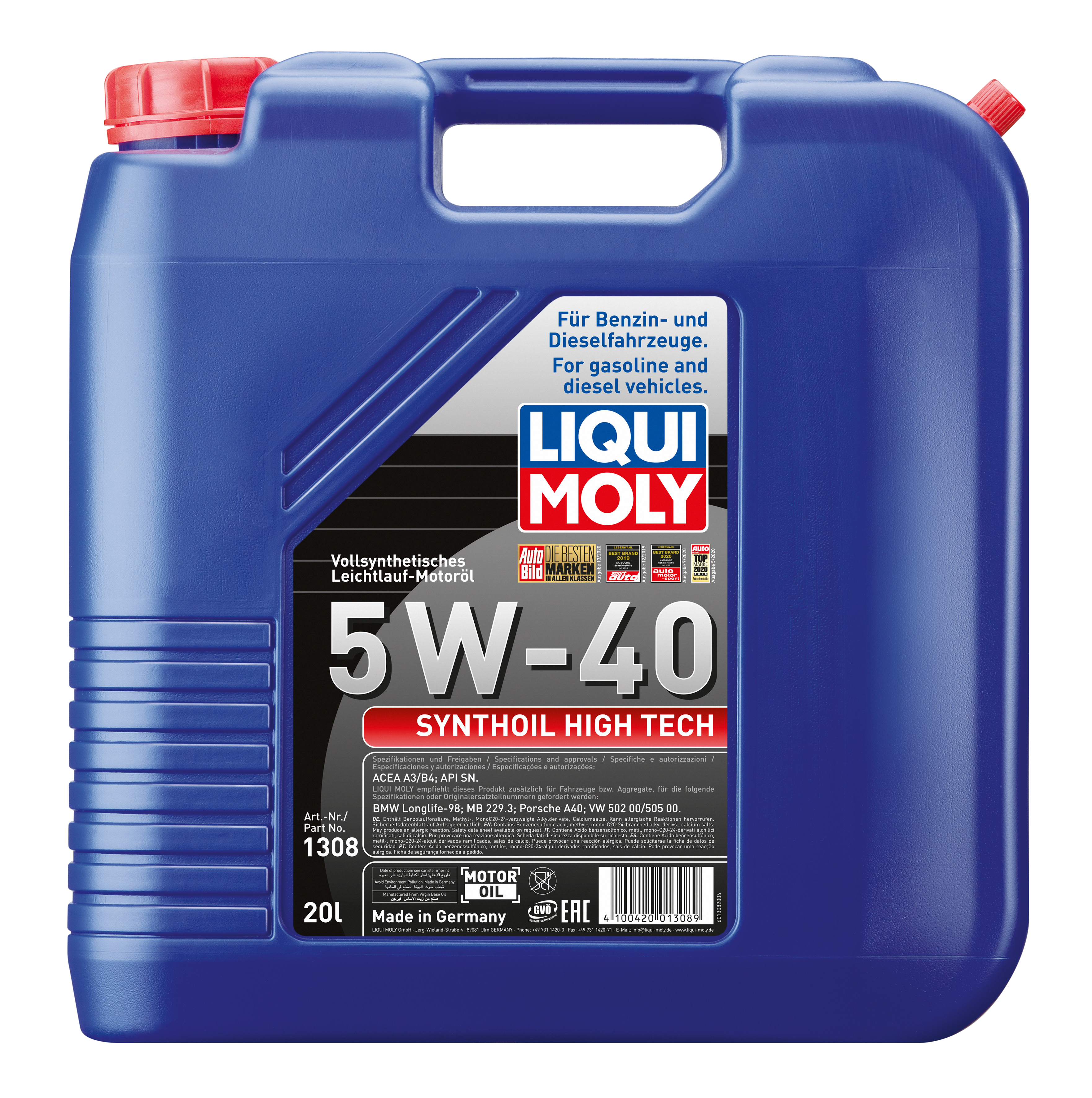 Liqui Moly Synthoil High Tech 5W-40 Motoröl 20l Kanister