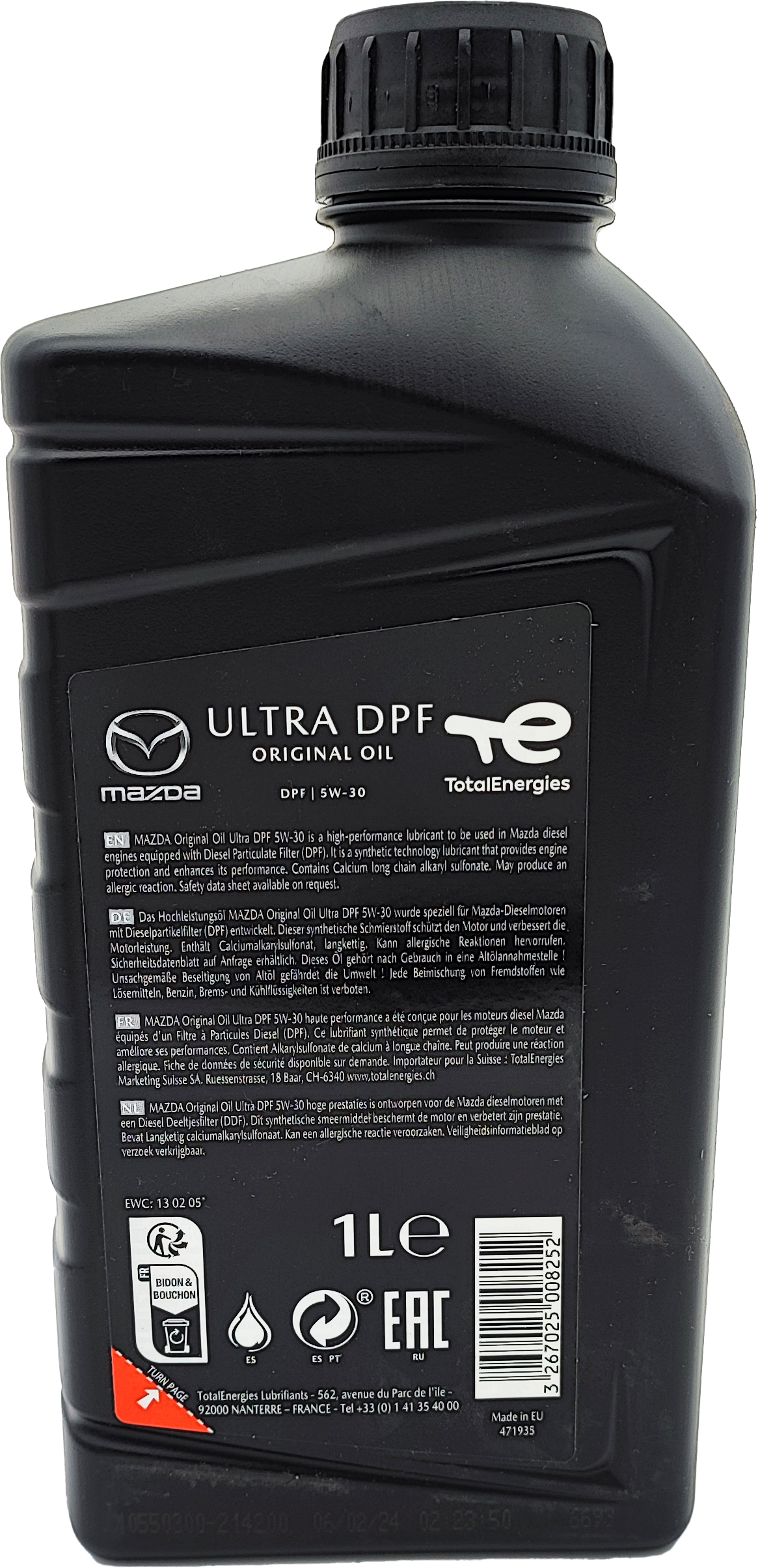 Original Mazda Ultra DPF 5W-30 Motoröl 1l Flasche