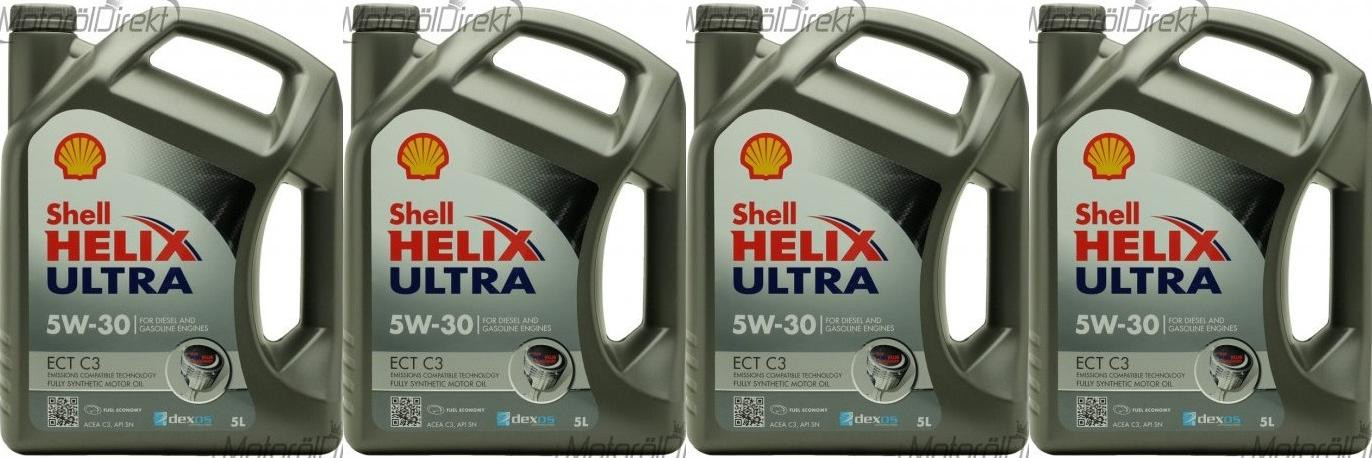 Shell Helix Ultra ECT C3 5W-30 PKW-Motoröl 4x 5 = 20 Liter