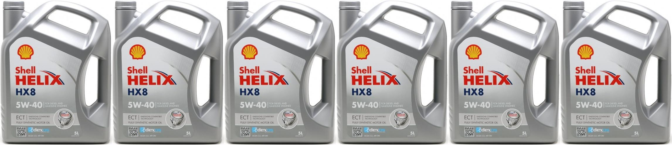 Shell Helix HX8 ECT 5W-40 Motoröl 6x 5 = 30 Liter