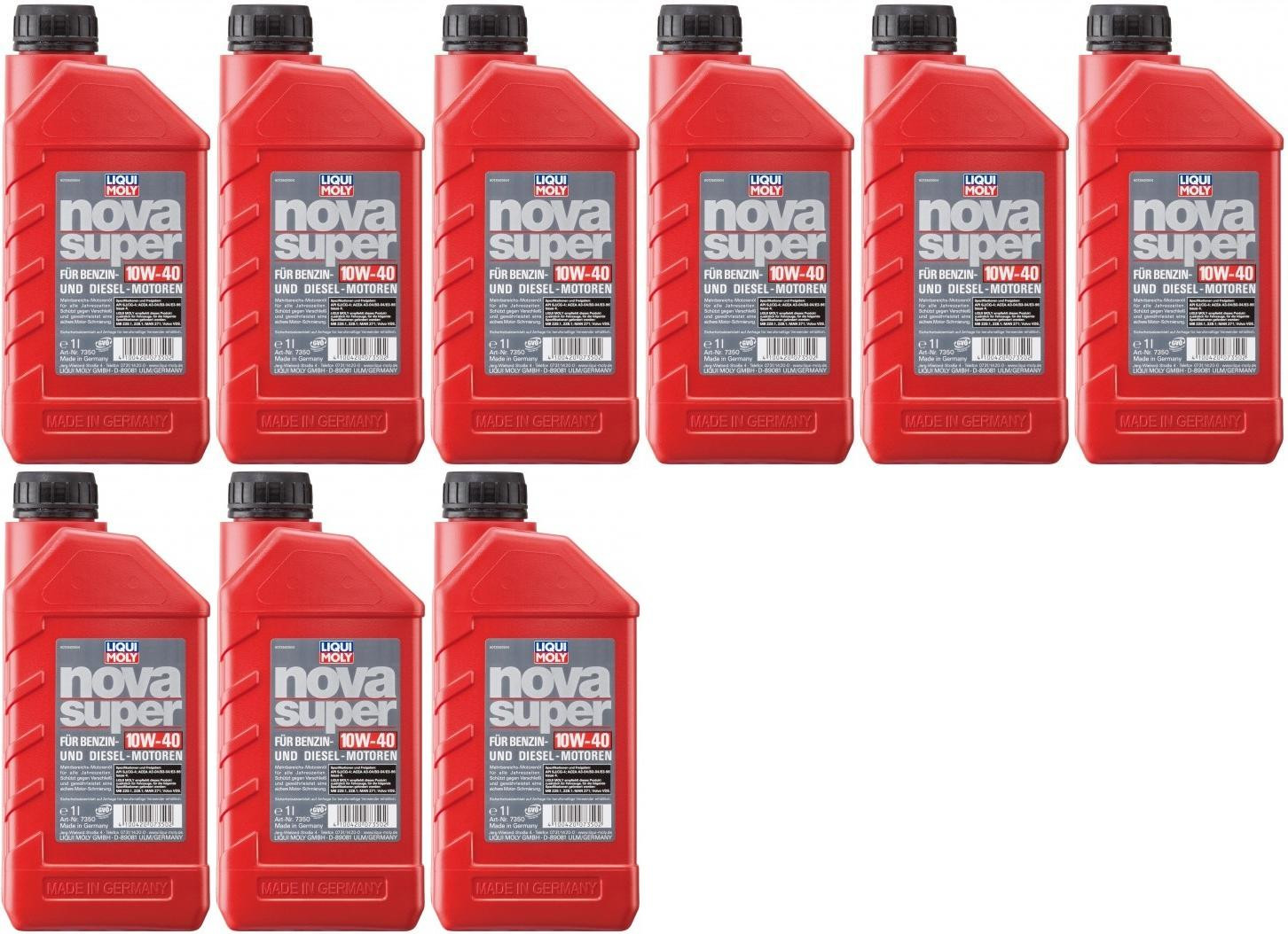 Liqui Moly 7350 Nova Super 10W-40 Motoröl Flasche 9x 1l = 9 Liter